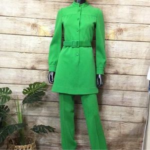 Vintage 60's Kimberly Mod Style Wool Two Piece Set